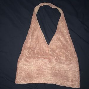 Charlotte Russe halter cropped top size XS